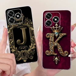 Funda Honor X5C Plus fina con diseño de corona y letras