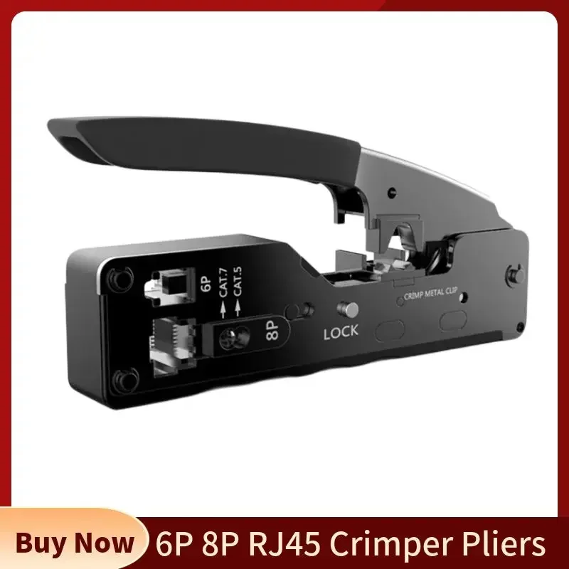 Herramienta de engarzado RJ45 de alta calidad, alicates de engarzado de conector 6P 8P RJ 45 para Cable de red Cat5e Cat6 Cat7, multifunción - imagen 2