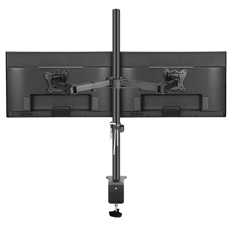 (80 cm) DL-T902-280II soporte de escritorio para Monitor Dual de movimiento completo abrazadera de 10 "-27" base con orificio para ojal montaje en PC brazo plegable de 12kg - imagen 2