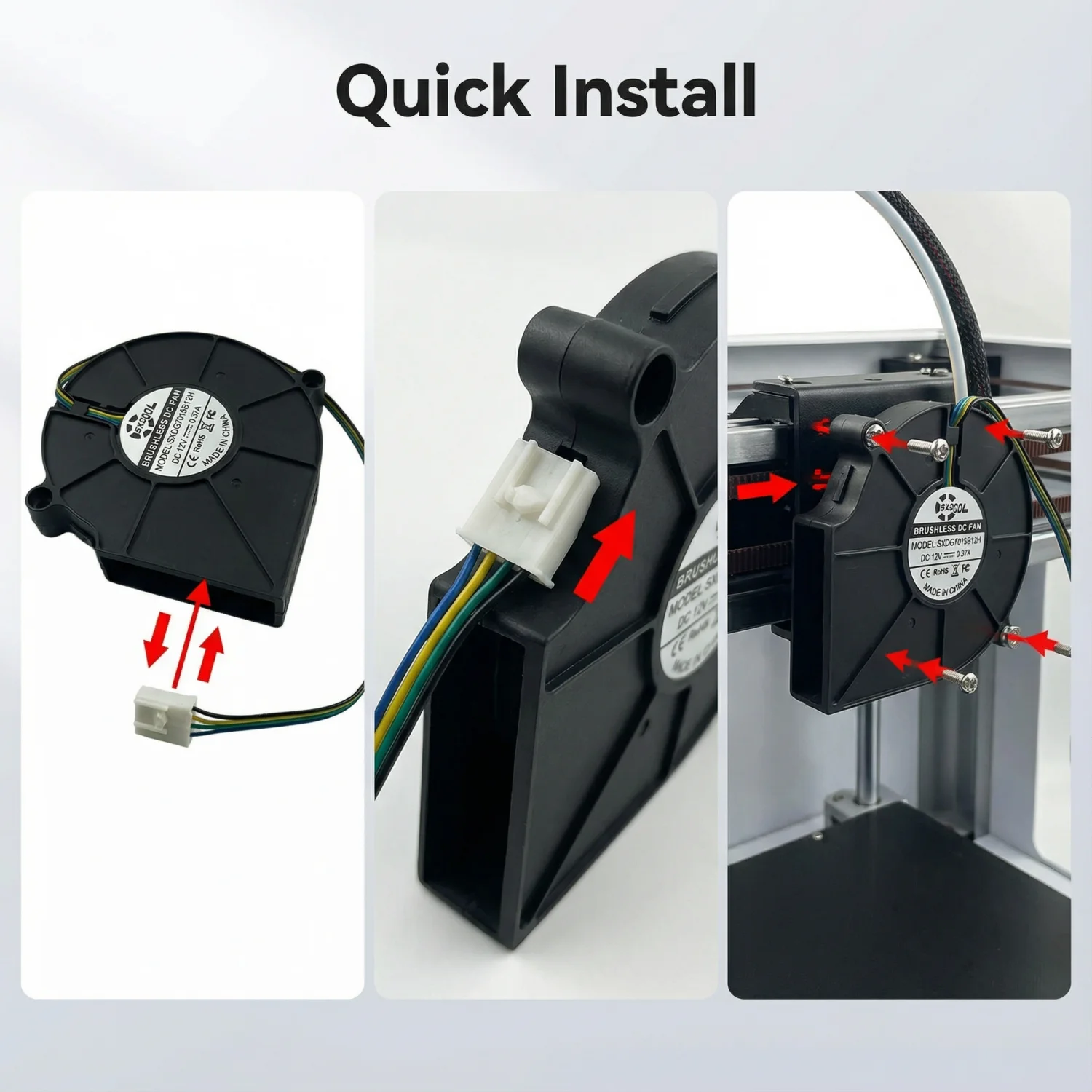 75mm X 15mm 7515 ventilador Turbo DC 12V 4 pines PWM doble bola alto flujo de aire ventilador de refrigeración de escape lateral para 1U servidor PC DIY - imagen 3