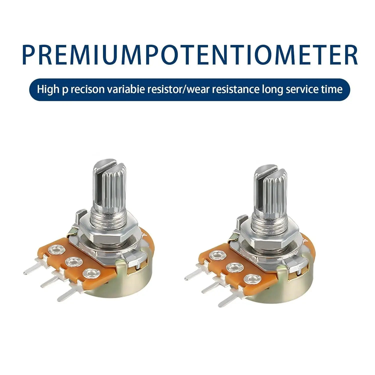 10 Uds WH148 15mm potenciómetro lineal de 3 pines con tuercas y arandelas 1K 2K 5K 10K 20K 50K 100K 250K 1M Kit de potenciómetros - imagen 3