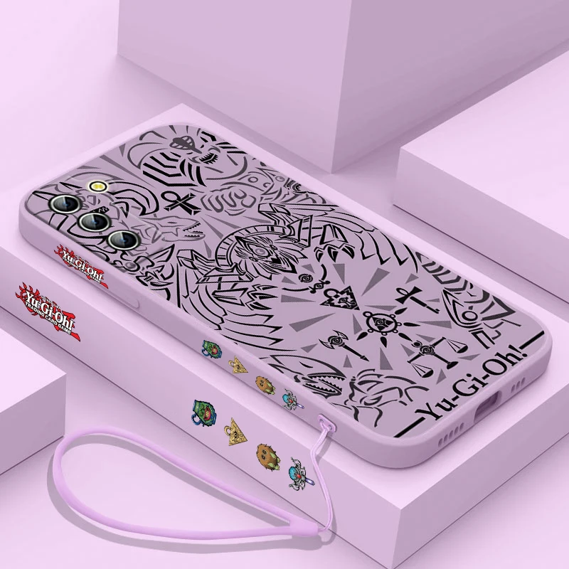 Yu Gi Oh Logo funda de teléfono para Samsung Galaxy S24 S23 S22 S21 S20 Pro FE Plus Ultra líquido cubierta de cuerda izquierda - imagen 5