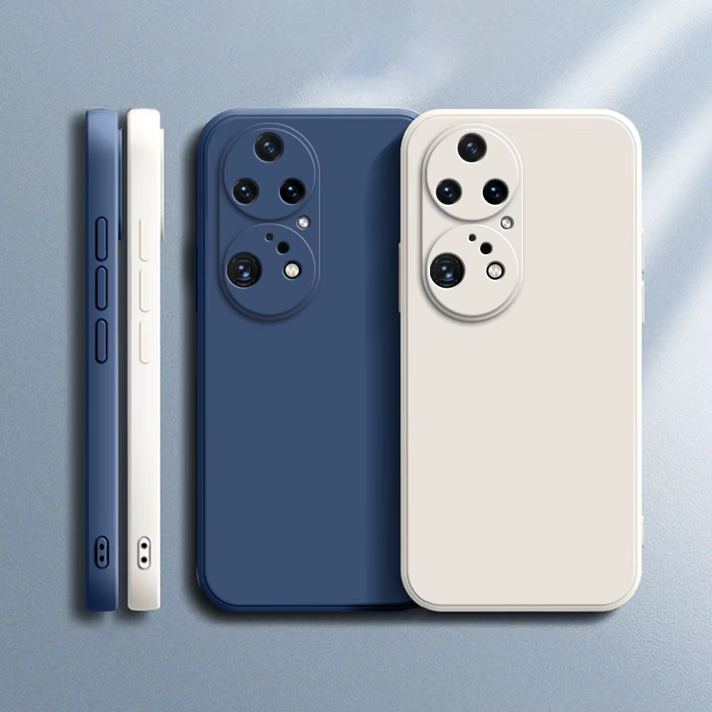 Funda de teléfono Original para Huawei P50 Pro P50E E, protección de cámara, cuadrada, de silicona líquida, suave, de lujo, a prueba de golpes