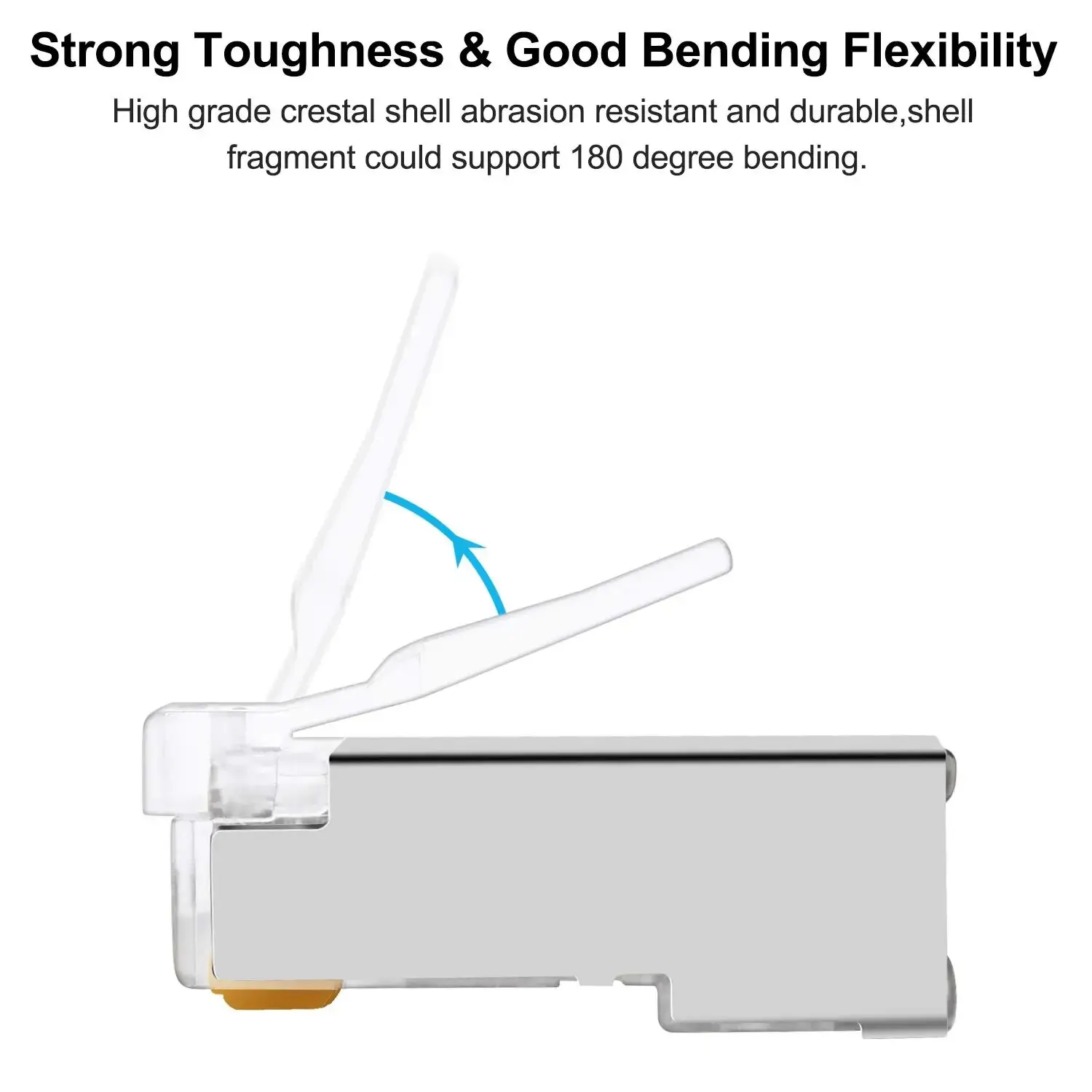 ZoeRax 50 conectores Cat6 RJ45, extremos Cat 6 RJ 45 de 2 piezas, conector Ethernet UTP 8P8C para cable Cat6 Cat5e - imagen 5