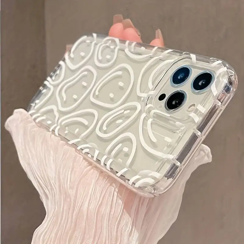 Funda de teléfono con Airbag de flor blanca para iPhone 15 11 14 13 12 Pro Max Mini 7 8 Plus SE 2022 XR X XS Max cubierta a prueba de golpes - imagen 2
