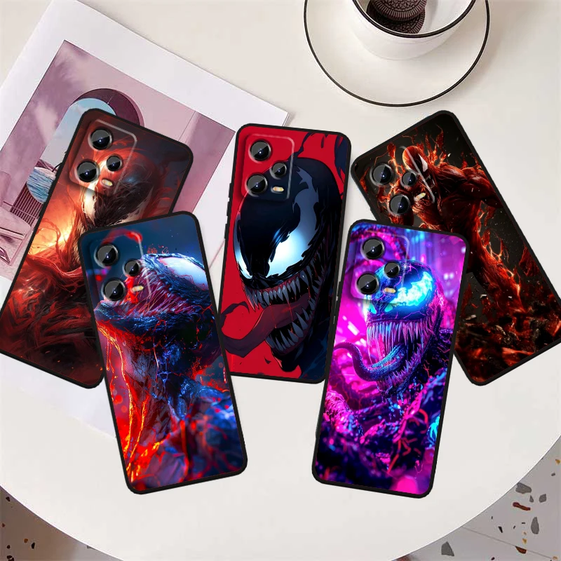 Venom Cool Marvel Popular para Xiaomi Redmi Note 13 12R 12 12S Turbo 11 11T 11S 10 10S Pro Plus 5G funda de teléfono de TPU negra