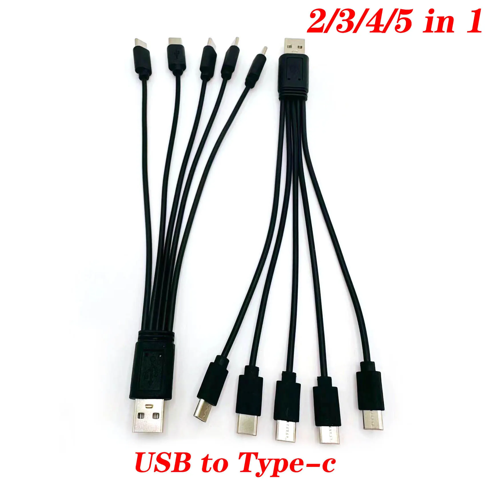Cable USB C 5 en 1 0,2 M 2A puerto de carga USB a tipo C para Cable de carga de teléfono móvil tipo C Universal multifunción