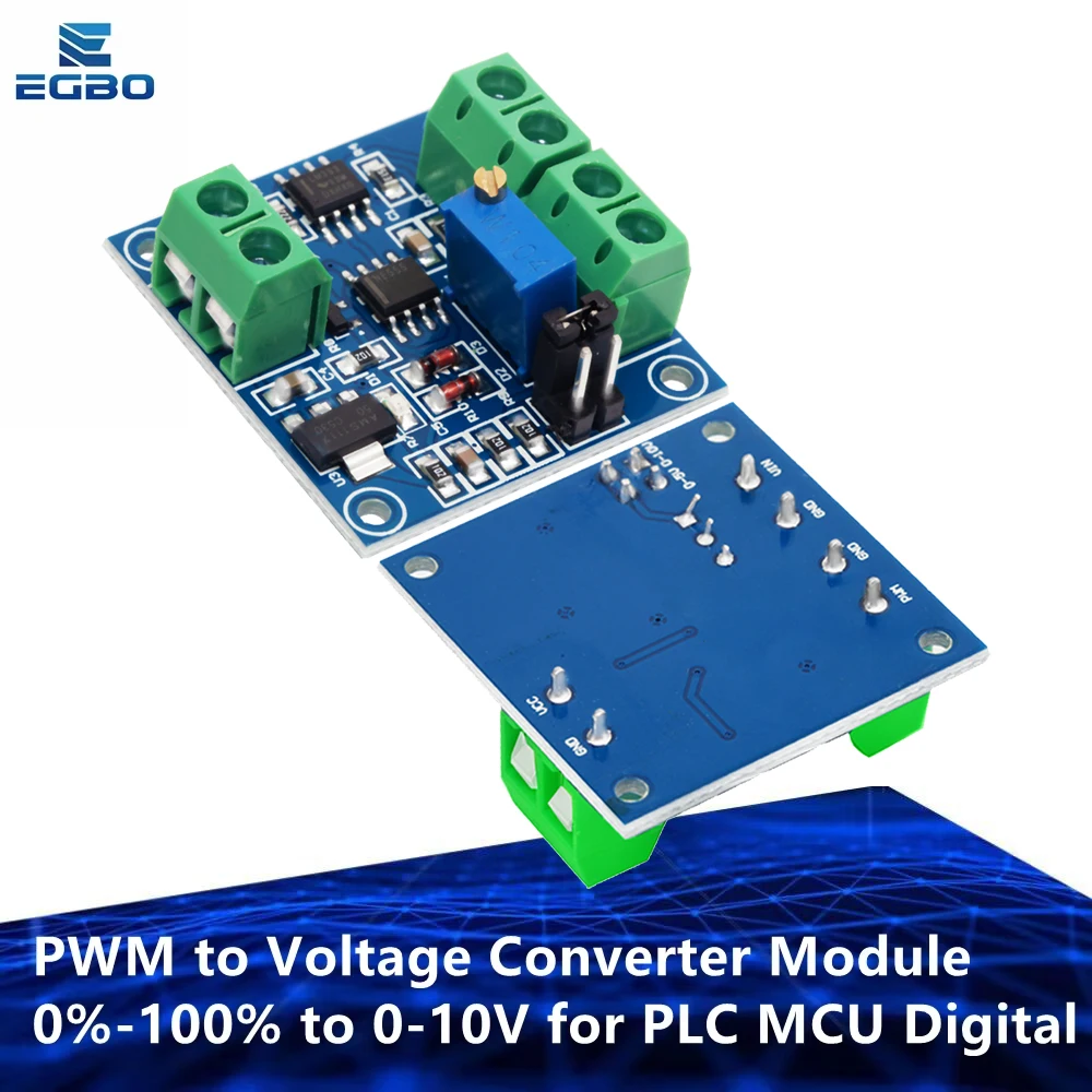 Módulo convertidor PWM a voltaje 0%-100% a 0-10V para PLC MCU señal digital a analógica módulo de potencia convertidor ajustable PWM