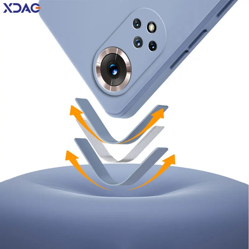 Funda de teléfono de silicona líquida cuadrada de lujo para Honor 50 SE Pro 5G, funda protectora trasera de cámara suave para móvil, bolsas de Honor 50 50SE 50Pro - imagen 3