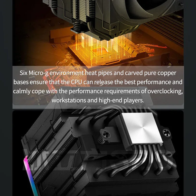 DeepCool-enfriador de CPU Digital, 6 tubos de calor X79 X99, procesador de refrigeración, radiador de aire para 2011 V3 AM4 AM5 1700 2066 115X, AK620 - imagen 2
