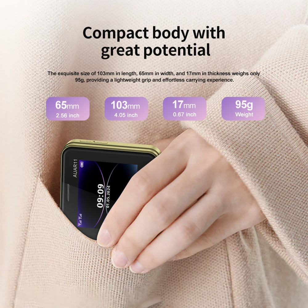 SERVO AUAR11 Pantalla giratoria Teléfono móvil Doble SIM En espera Voz mágica Radio FM MP4 Velocidad Dial 90 ° Mini teléfonos móviles con pantalla deslizante - imagen 4