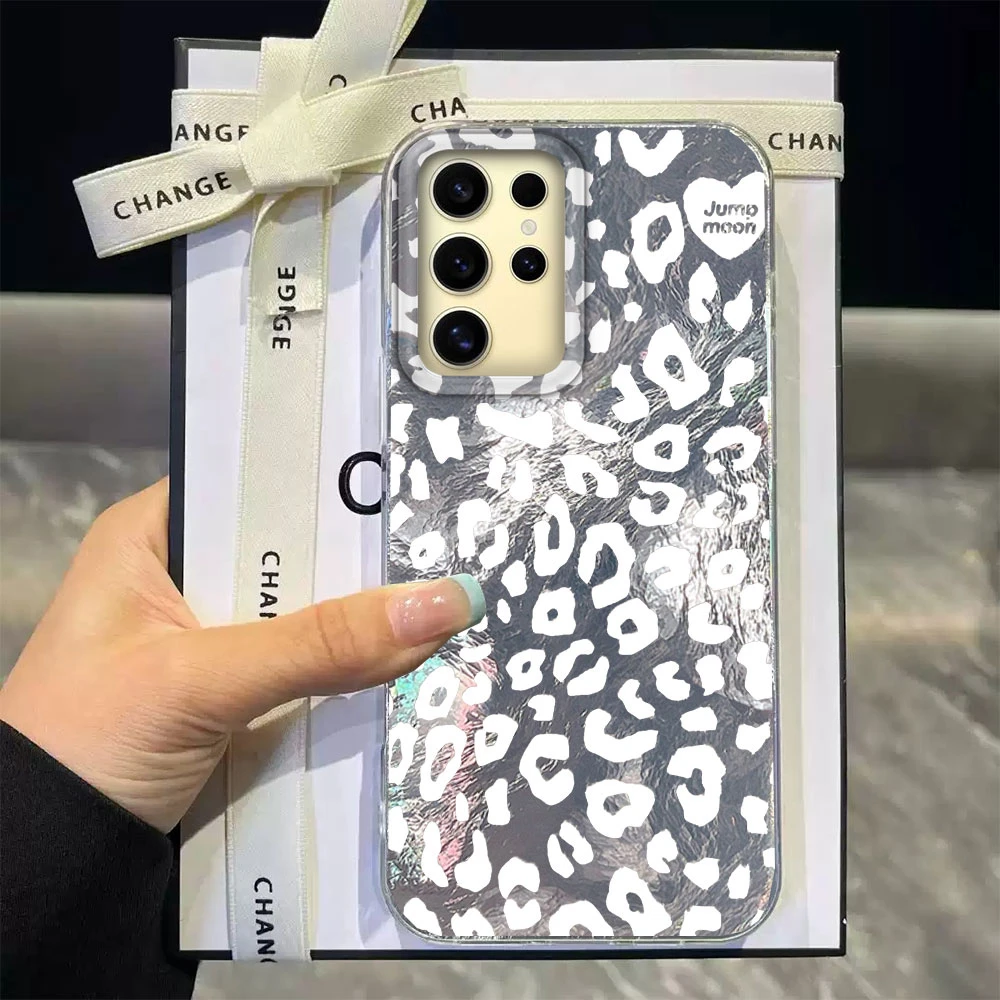 Funda de teléfono INS con estampado de leopardo verde profundo para Samsung Galaxy S25 S24 S23 S22 S21 S20 FE Plus Ultra Shell funda de silicona TPU - imagen 5