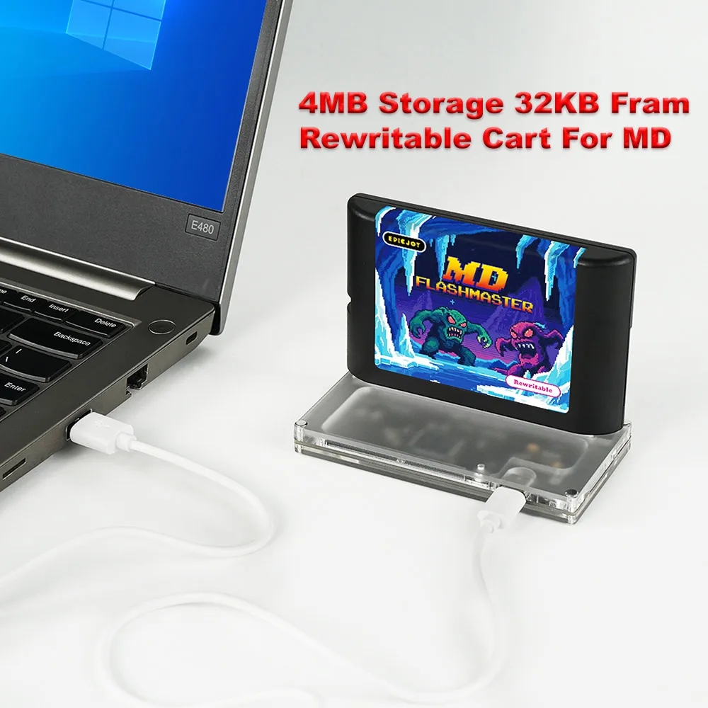Carro Fram regrabable de 4MB de almacenamiento, 32KB, MD Flashmaster para SEGA Megadrive Genesis MD, reescritor para programador de cartuchos de juego MD - imagen 3