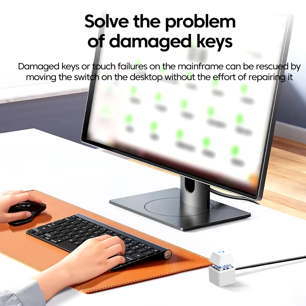 NNBILI-interruptor de escritorio para ordenador, luces LED, placa base de PC, botón de encendido/apagado de arranque externo, Cable de extensión de 2m para el hogar y la Oficina - imagen 5