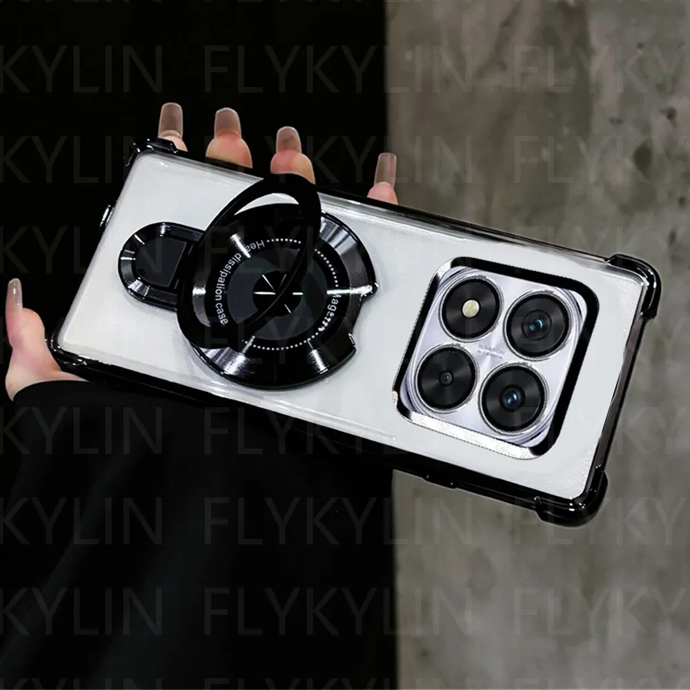 Funda de teléfono para Samsung Galaxy Note 20 Ultra Note 10 Plus, soporte magnético, funda trasera transparente de silicona suave a prueba de golpes - imagen 4