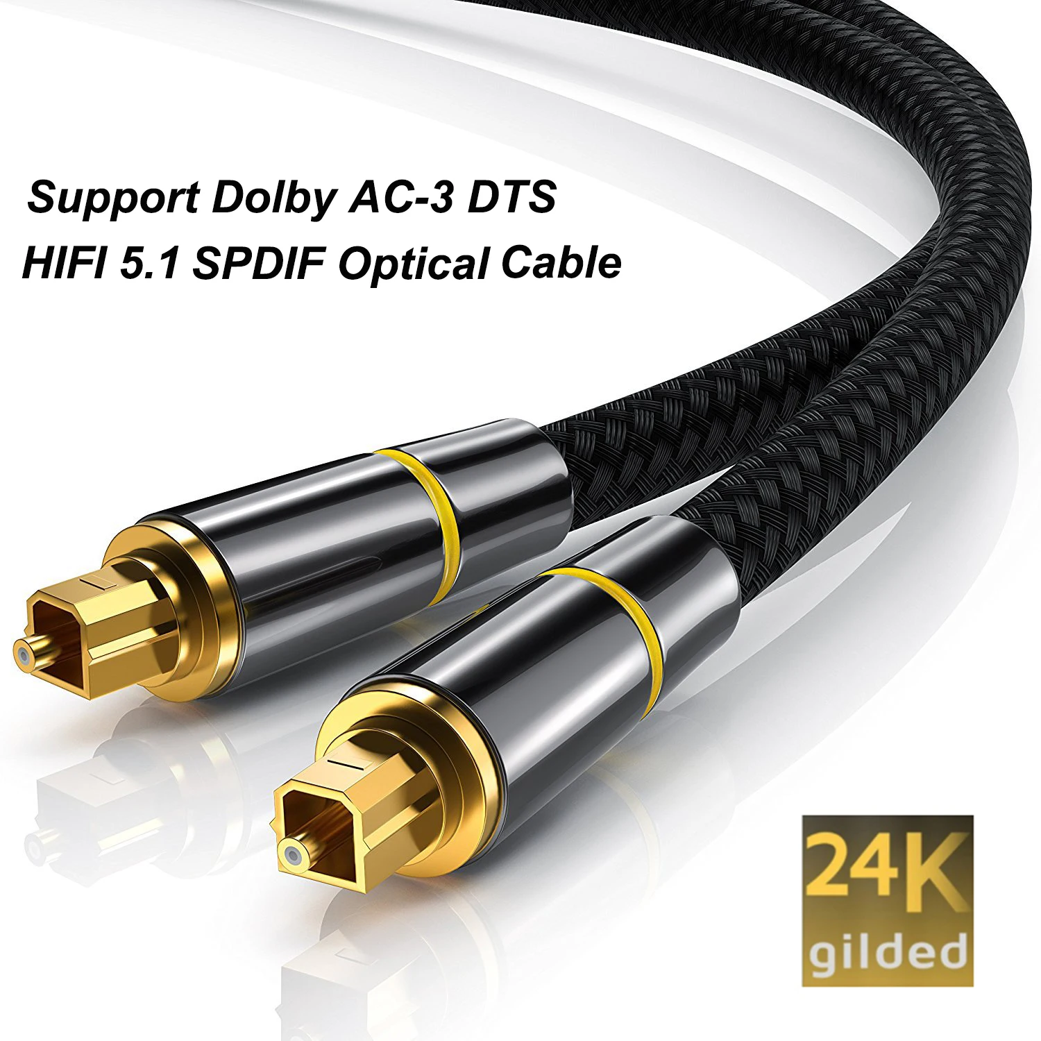 Cable de Audio óptico Toslink de fibra SPDIF Digital HIFI 5,1, amplificador de barra de sonido, Subwoofer, 1,5 m, 3m, 5m, 10m, para TV Box PS4 - imagen 2