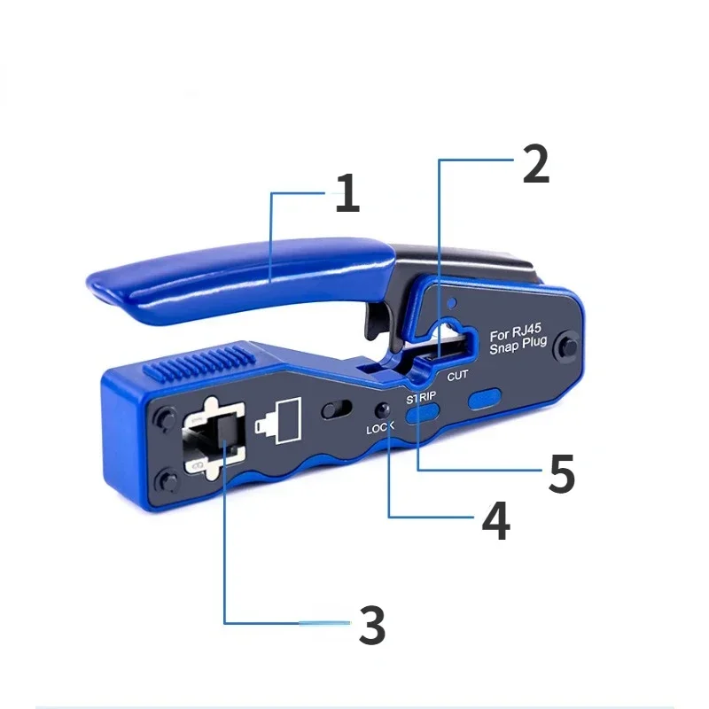 Alicates para cables de red Alicates para engarzar orificio pasante 8P Super Categoría 5 Categoría 6 Red blindada Cabeza de cristal perforada - imagen 5