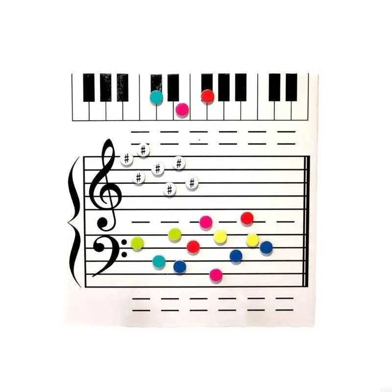 Pizarra música d5bb para lecciones y enseñanza en aula con imanes coloridos - imagen 3
