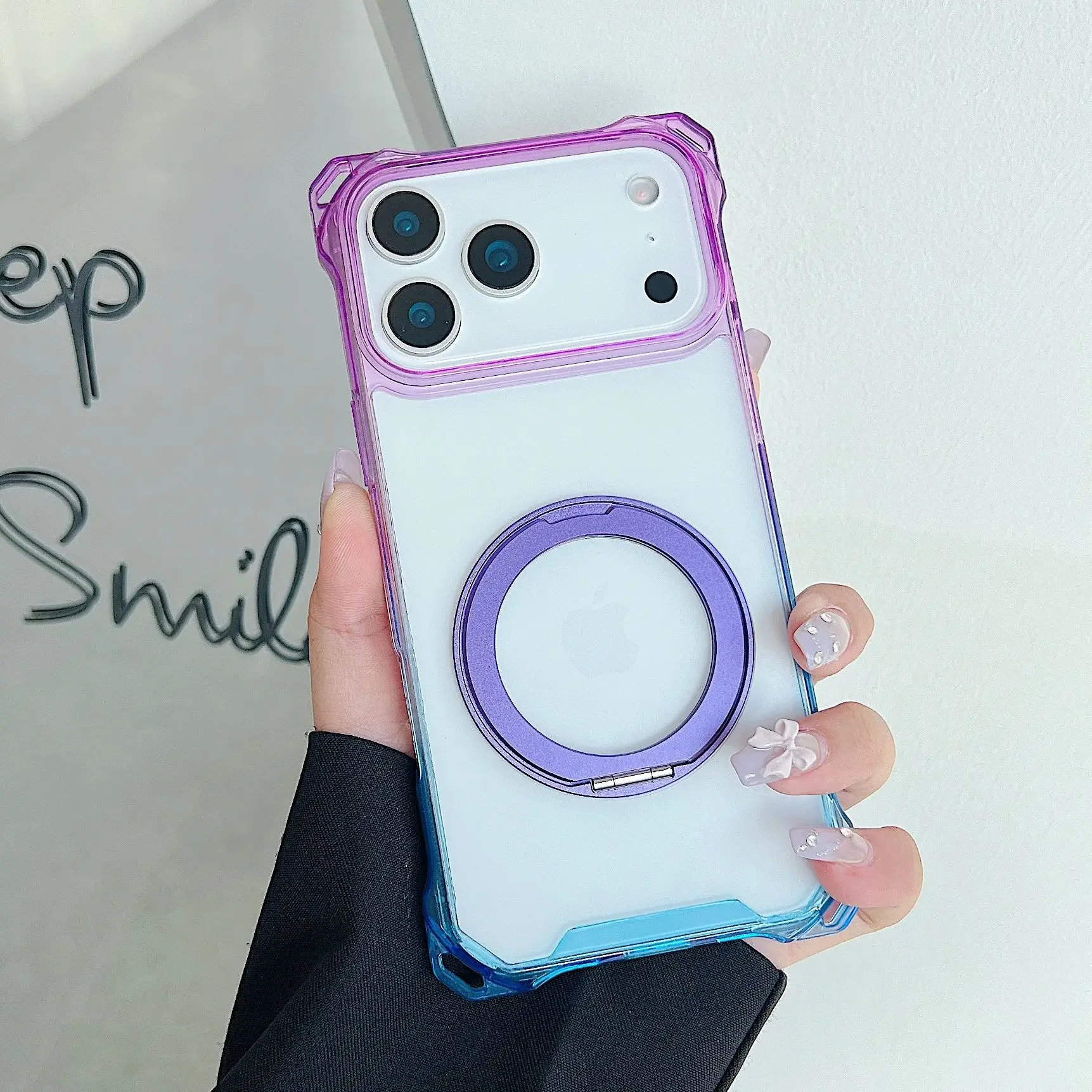 Soporte magnético transparente para Airbag a prueba de golpes, funda Magsafe para iPhone 17 Air 16 15 14 Plus 13 12 Pro Max 11, funda transparente de TPU - imagen 2