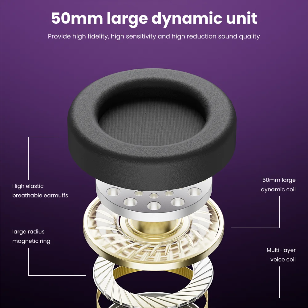 RK ROYAL KLUDGE E9000 auriculares para juegos por cable 30mW 50mm iluminación RGB 382G micrófonos supraaurales auriculares con enchufe de tres vías - imagen 3