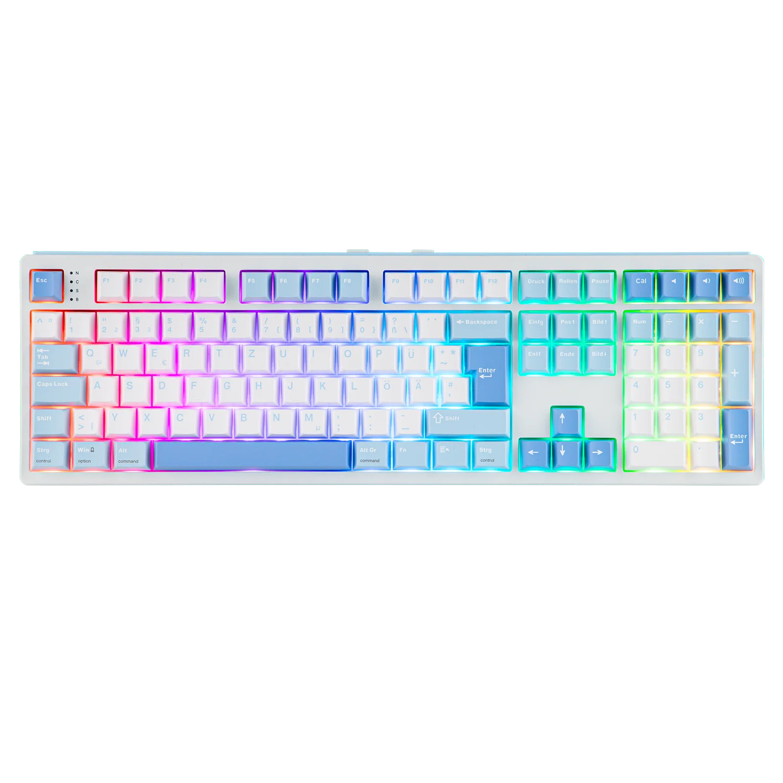 EPOMAKER TH108 ISO-DE 100% teclado mecánico inalámbrico de tamaño completo con cable/Bluetooth/2,4 Ghz iluminación RGB 8000mAh para Mac/WIN - imagen 2