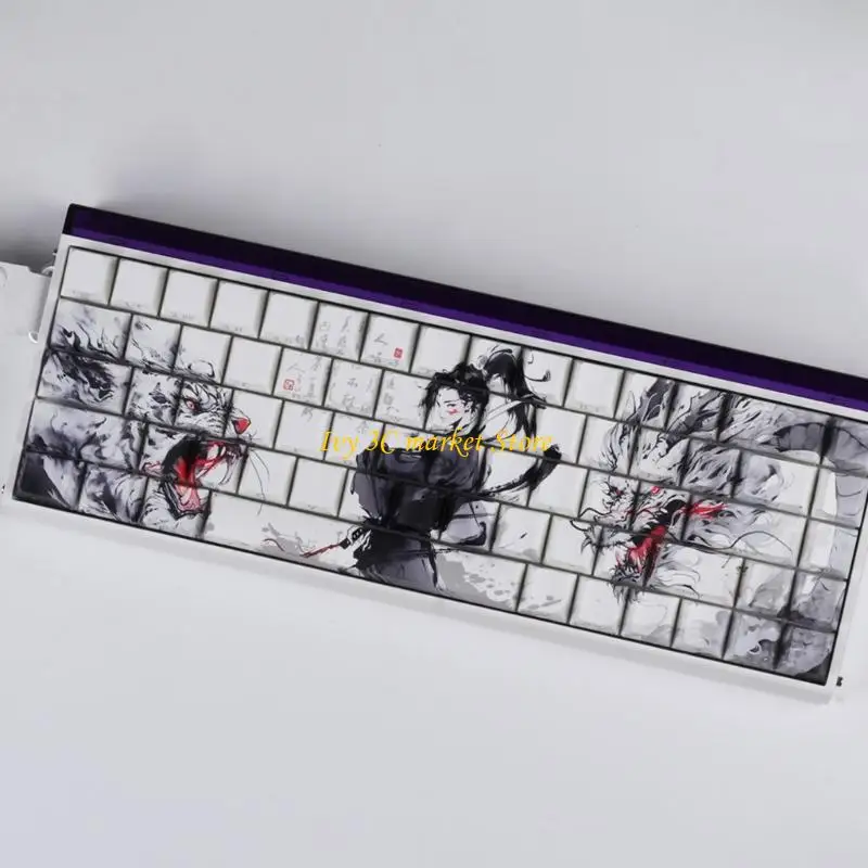 Teclas PBT con sublimación calor D7YC, antideslizantes texturizadas para teclados 60% 68% - imagen 5