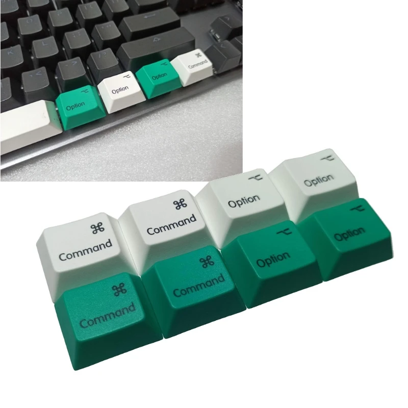 Pieza de repuesto para teclado 1.25U 1.25X para tapa de llave R1, altura, 4 piezas, opción común, reparación de teclas, subcama de tinte PBT para MAC - imagen 4