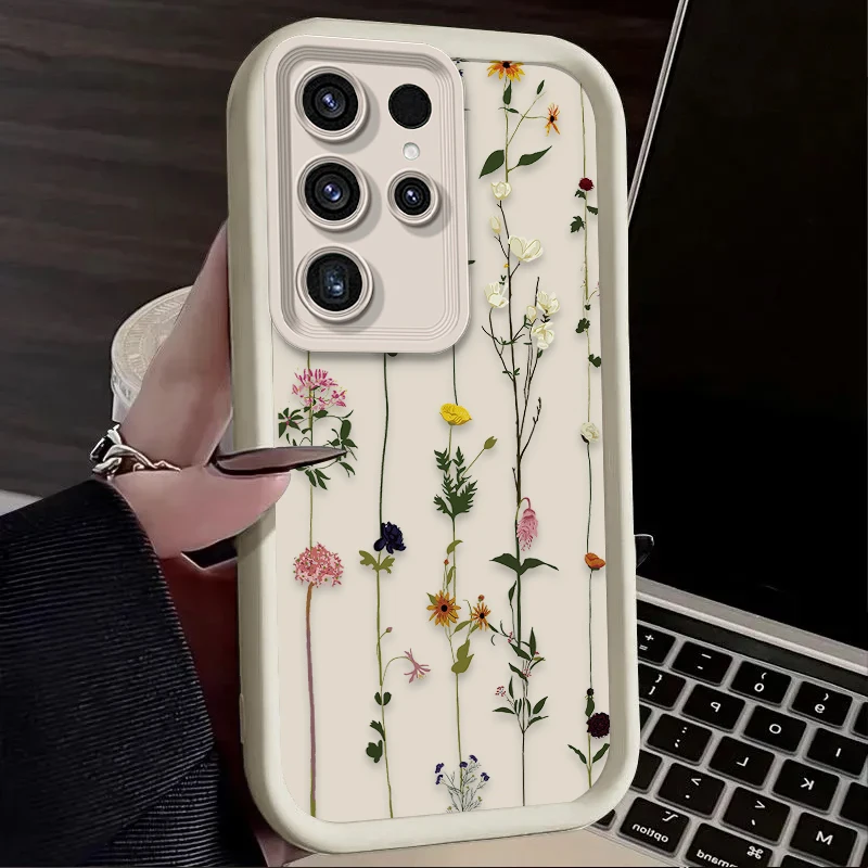Funda de hierba de flores coloridas para Samsung Galaxy S24 S23 S25 Ultra S22 S21 Plus FE A56 A36 A26 A16 A06 A15 A25 A35 A55 5G - imagen 4