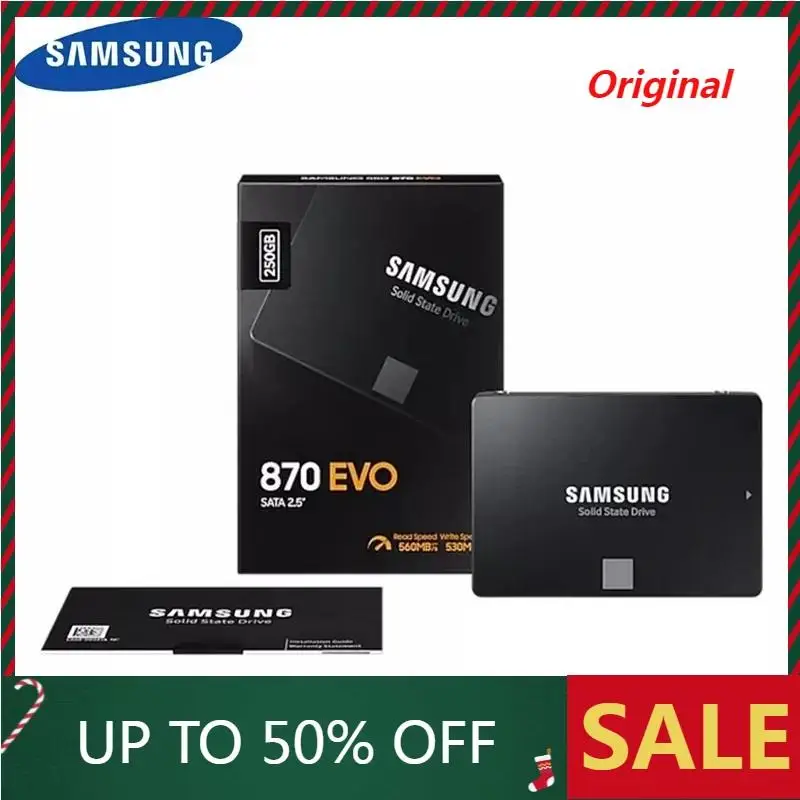 100% SAMSUNG SSD 870 EVO 250GB 500GB disco interno de estado sólido HDD disco duro SATA 2,5 250GB 1TB 2TB pulgadas ordenador portátil PC de escritorio trabajo
