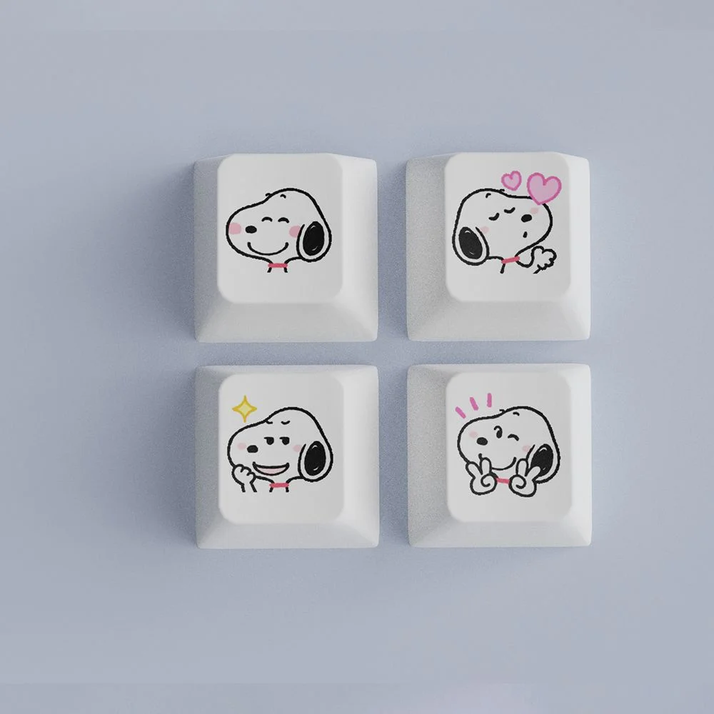 4 unids/set personalizado Cherry Keycap Snoopy lindo teclado mecánico opaco Keycap Key Cover - imagen 4
