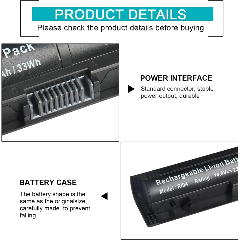 RI04 RI06XL batería del ordenador portátil para HP ProBook 450 455 470 G3 Envy 15-Q001TX serie del ordenador portátil compatible con P/N 805294-001 811063-421 805047-851 - imagen 4