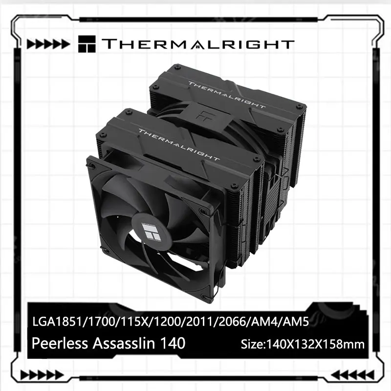 Thermalright-radiador Peerless Assassin 140 para carcasa de ordenador, 6 torres gemelas de tubo de calor, rodamiento s-fdb, soporte LGA1700/AM4/AM5
