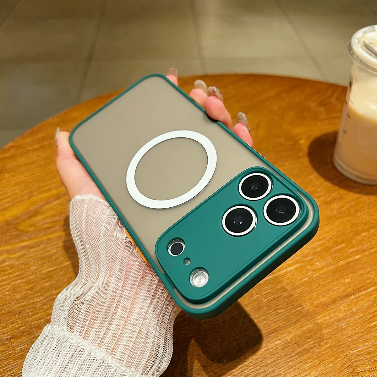 Funda magnética para iPhone 17 Pro Max 17 Air 17Pro, carcasa transparente mate de TPU para cámara completa Mag-safe, Fundas protectoras a prueba de golpes