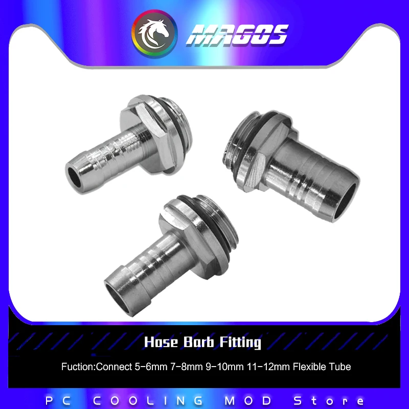 Conector Refrigeración Agua Tubería Blanda Accesorio Manguera Flexible 2 Piezas G1/4 ID 5-12mm - Flying Elephant - imagen 3