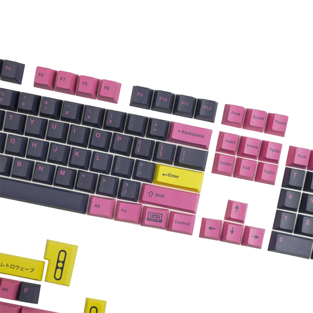 GMK Retrowave PBT Keycap 142 teclas Cherry Profile DYE Subbed Keycaps para Filco DUCK Ikbc Anne MX Switch Teclado mecánico - imagen 3