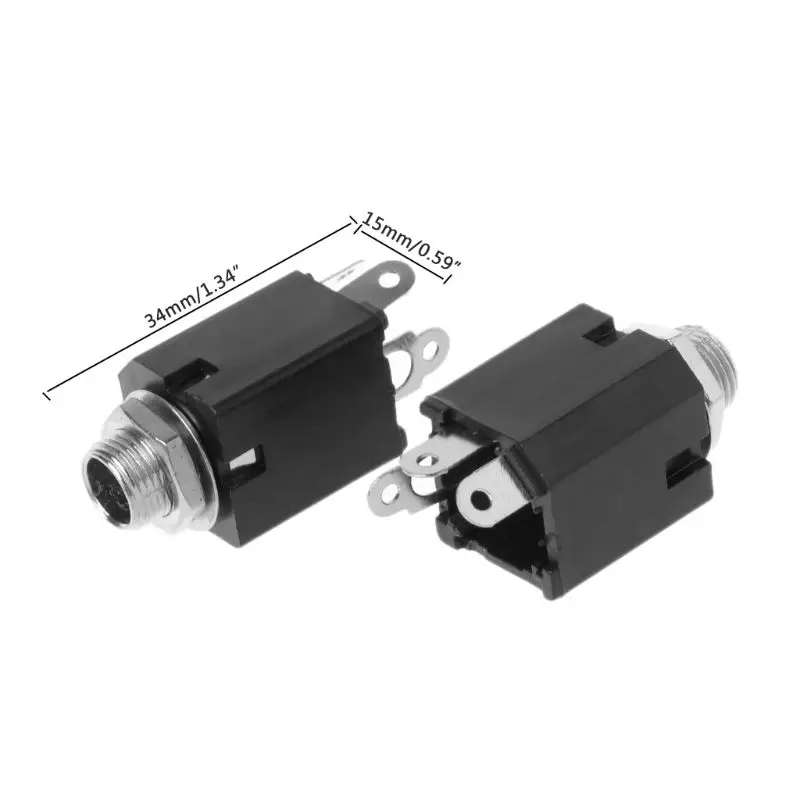 Enchufe de Audio de 10 piezas y 6,35mm, Conector de 3 pines con tuerca de tornillo, PJ-612 - imagen 4