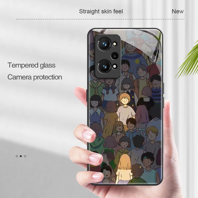 Funda de teléfono de vidrio templado para OPPO, protector de lujo para parejas, para Realme, Q5, Q3, Q2 Pro, Carnaval, Q3i, Q3S, Q3T, Q2i, Q, Q5Pro, Q3Pro, 5G - imagen 5