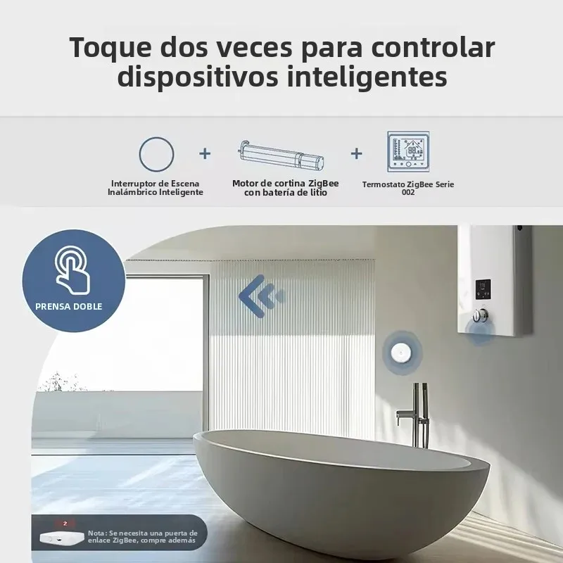 Tuya Zigbee interruptor de botón inteligente interruptor de escena, configuración móvil alimentada por batería enlace multiescena control remoto inalámbrico - imagen 4