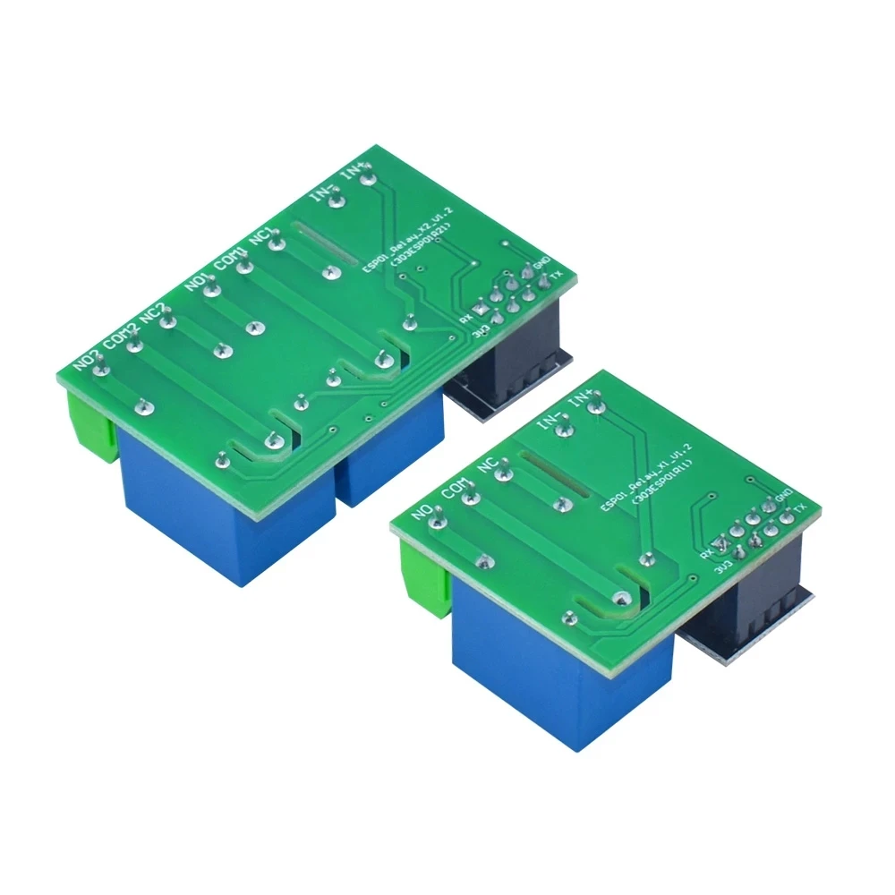 Módulo de relé WIFI de doble canal ESP8266 ESP-01 DC5V con indicador de relé y botón de Reinicio relé de 2 canales Boad Control de bajo nivel - imagen 5