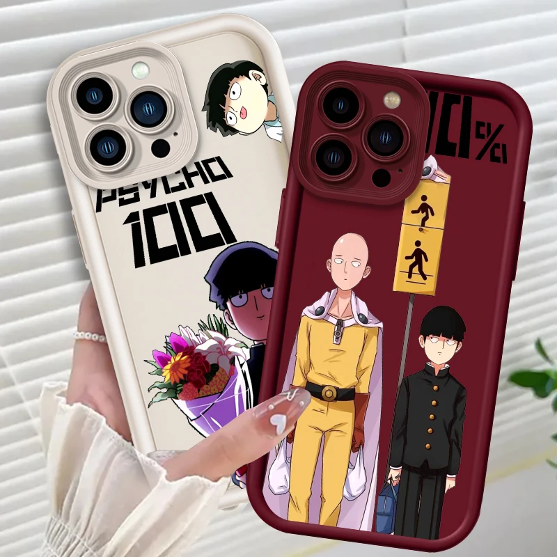 Mob Psycho-Funda de teléfono con escalera de ojo de arte para Apple, para iPhone 15, 14, 13, 12, 11, XS, XR, X Pro Max Plus, 100