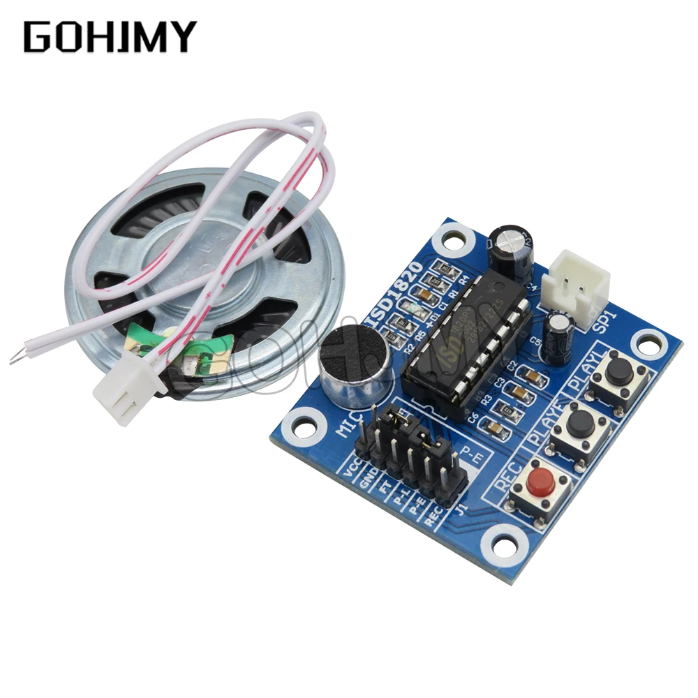 1 Uds ISD1820 módulo grabador de grabación de voz para con micrófono sonido Audio altavoz nuevo - imagen 2