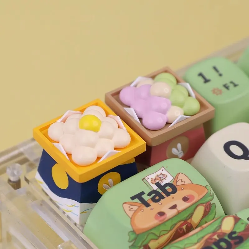 Sweet Mochi Keycap personalizado de resina DIY hecho a mano Original Kawaii dibujos animados Keycap para accesorio de teclado mecánico