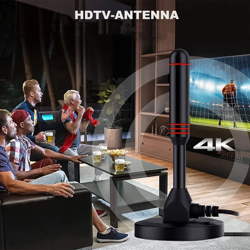 Antena de TV Digital para interiores de 25dBi, canales HD gratuitos, amplificador de señal 4K 1080p, DVB-T, receptor de TV por satélite ATSC, amplificador UHF/VHF - imagen 5