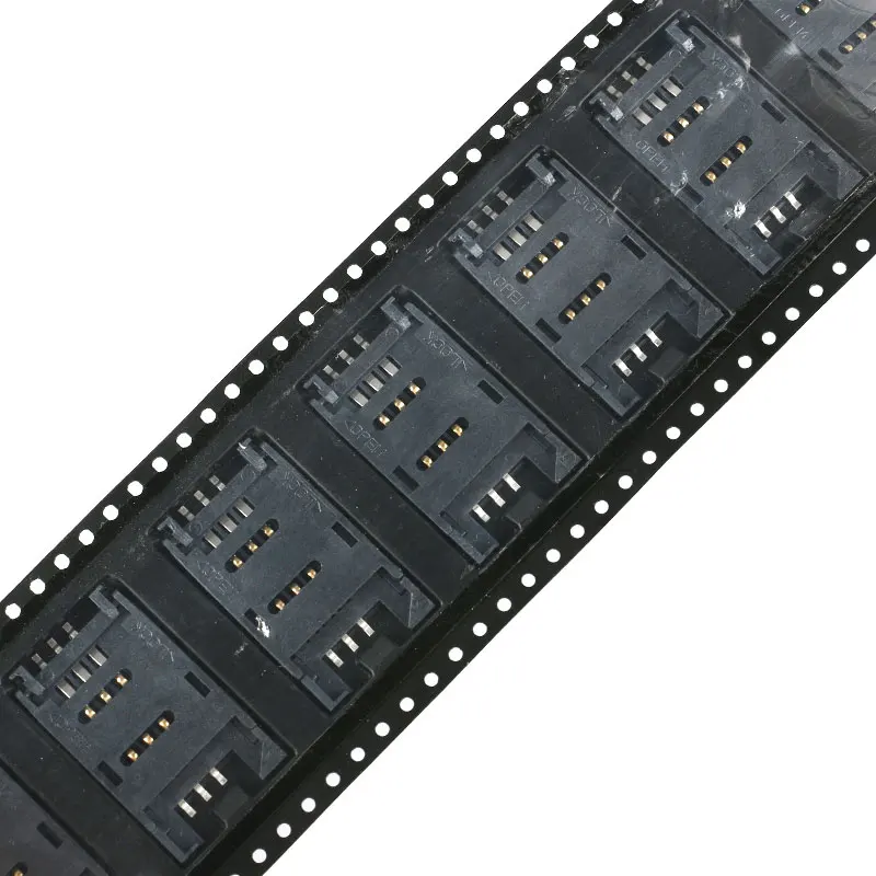 Soporte de tarjeta SIM de 5 piezas, 2,5 cm, 6 P, SMT, SMD, 6 pines, ranura de 6 pines, asientos, Conector de plástico, tipo Clamshell para teléfono - imagen 2