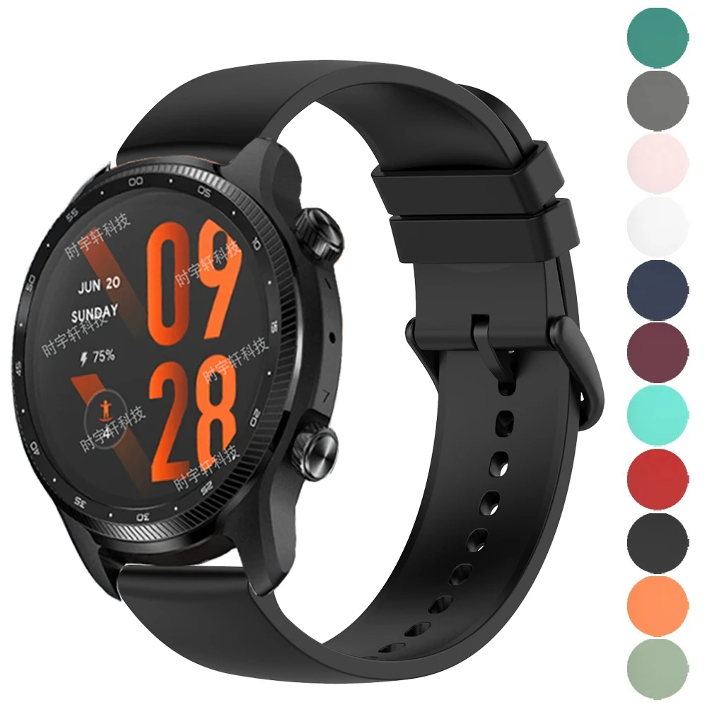 Correa de silicona de 20 y 22mm para TicWatch Pro 3 Ultra, correa de reloj GPS/LTE para Ticwatch GTX S2 E2 E3 GTH 2/GTW/GTK, pulsera deportiva