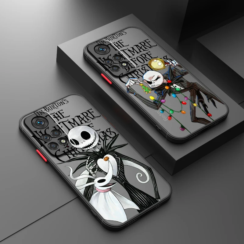 Funda translúcida esmerilada del pesadilla antes de Navidad para Redmi Note 13 12 12S 12T 11 11T 11E 10 10S 9 Pro Plus 5G - imagen 2