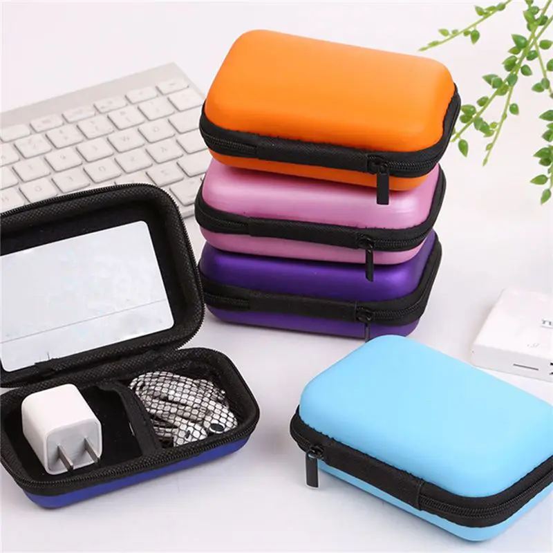 Mini bolsa portátil para auriculares, monedero, estuche para cables USB, caja de almacenamiento, billetera, bolsa de transporte, accesorios para auriculares
