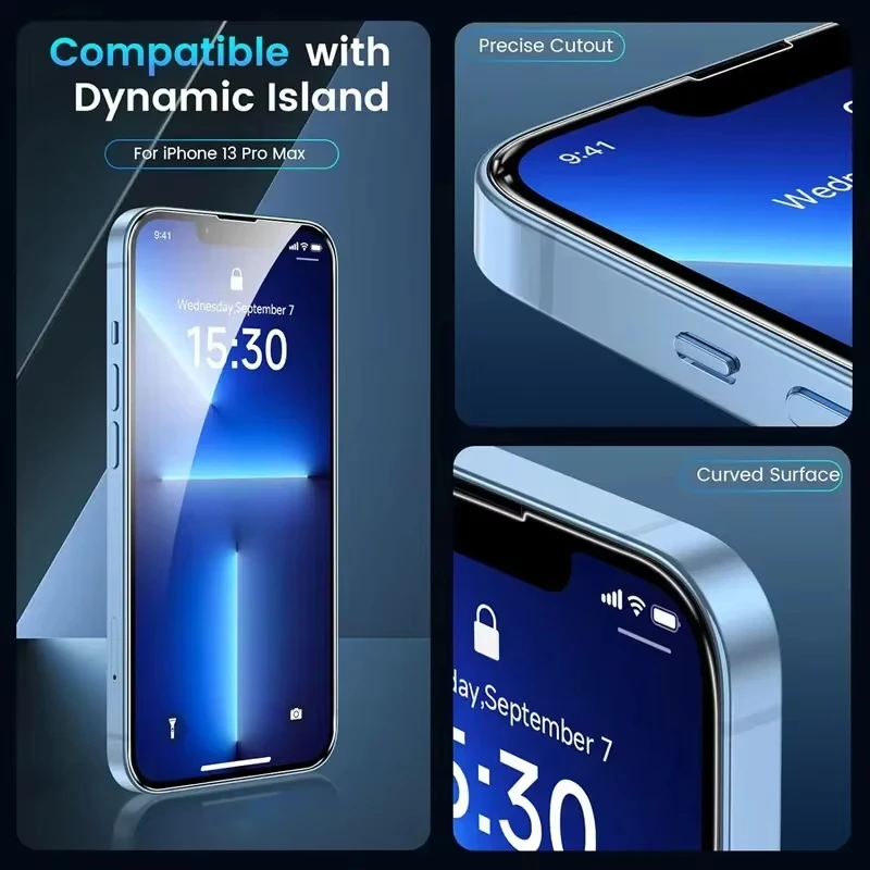 Vidrio templado para iPhone 15 11 13 14 12 16 17 Pro Max Protector de pantalla de aire para iPhone 13 12 Mini 16E SE 8 7 Plus XR película de vidrio - imagen 3