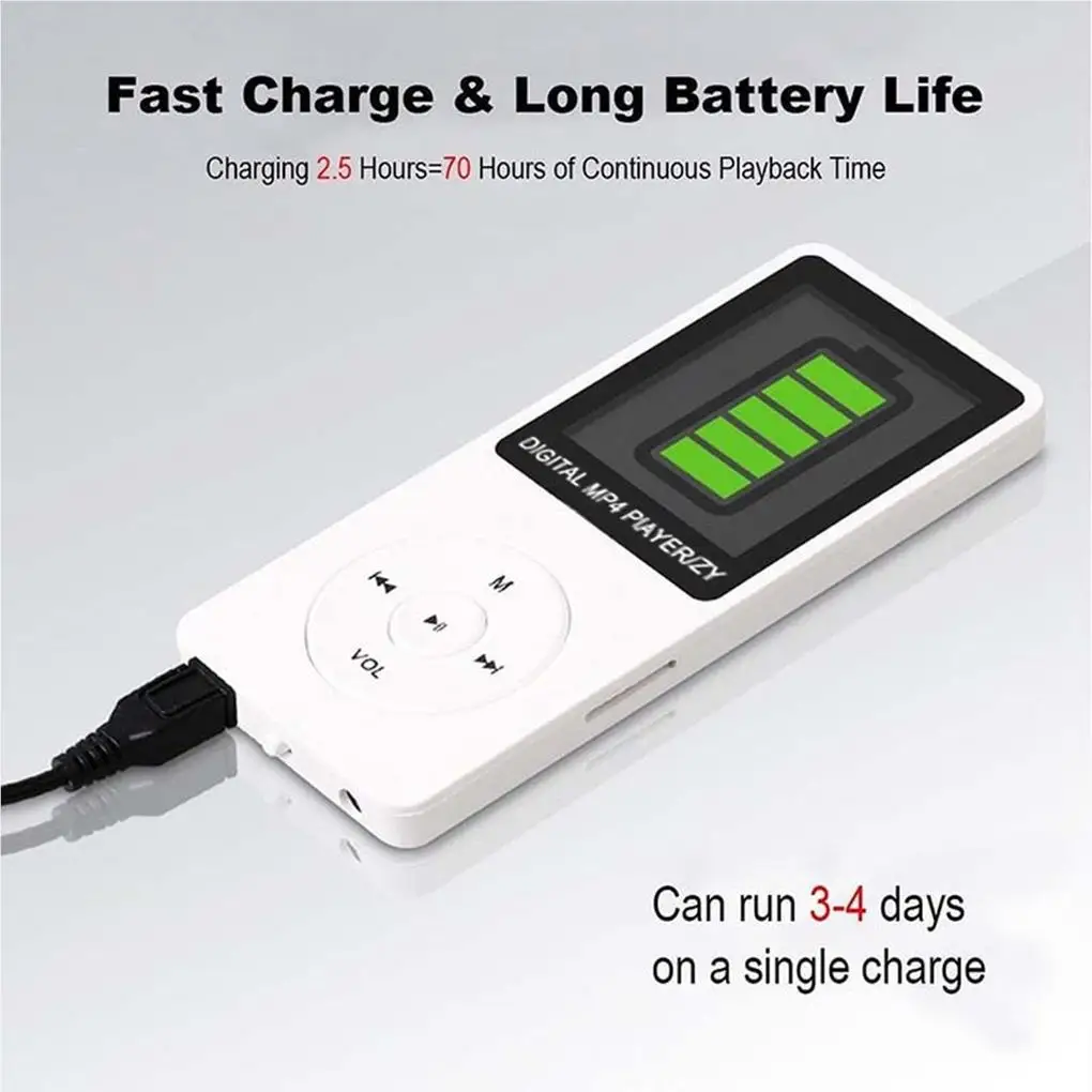 Reproductor de Audio, accesorios para estudiantes, observación de películas, MP3, funciona con pilas, selección de idiomas, Cable para auriculares, reproductores de música - imagen 4