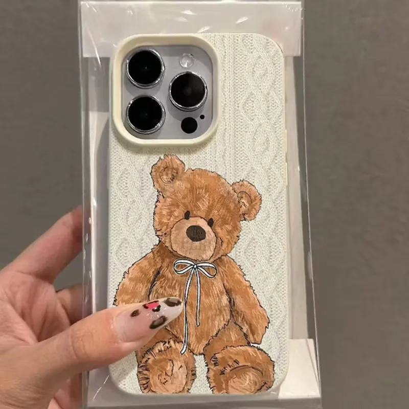 Funda de teléfono con diseño de oso táctil para Xiaomi Poco F7 F6 F5 X7 X6 X5 M6 Pro para Xiaomi 15 14 13 15T 14T 13T, funda suave de TPU - imagen 5